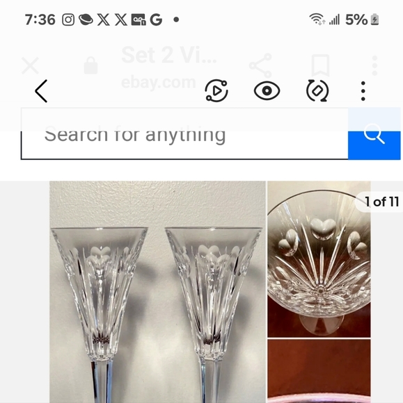 Set of 2 gorgeous Waterford Crystal toasting flutes! Excellent condition! - Picture 7 of 9